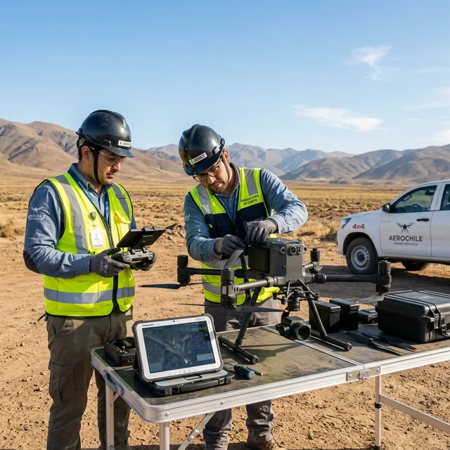 ConDron drone pilots team preparing DJI Matrice in the field